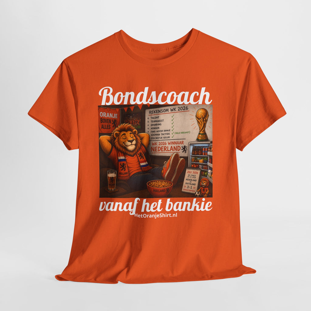 Bondscoach vanaf het bankie.
