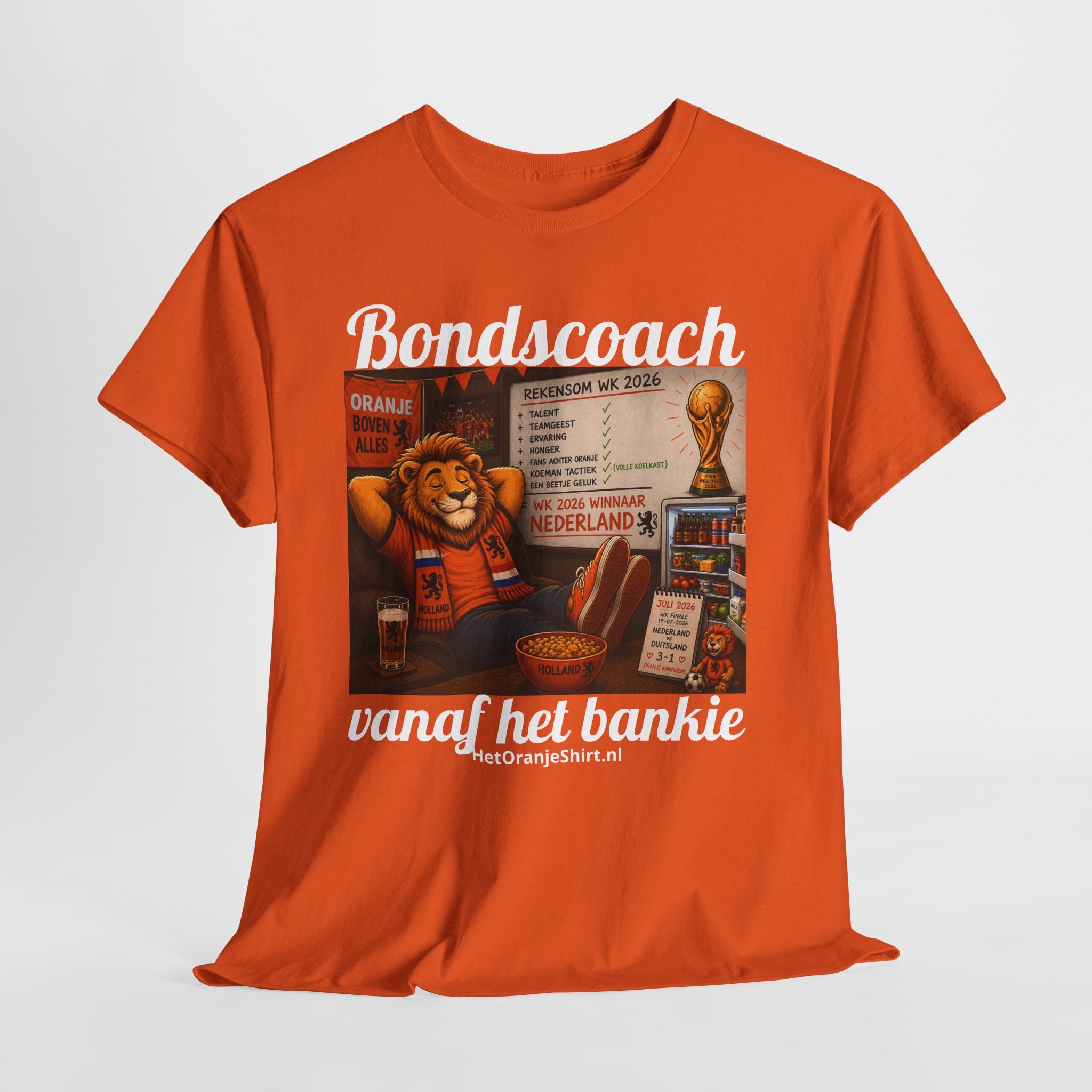 Bondscoach vanaf het bankie.